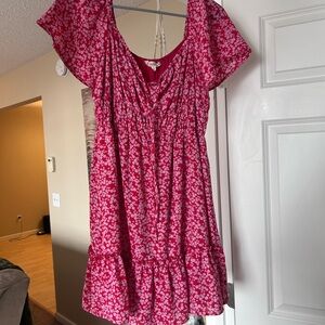 Rewind Pink Floral Short Sleeve Dress